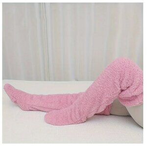 NWT Soft Leg Warmers Furry Fuzzy Over the Knee Heavy Socks Warm Stockings Gray